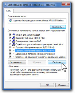 Свойства протокола интернета версии 4