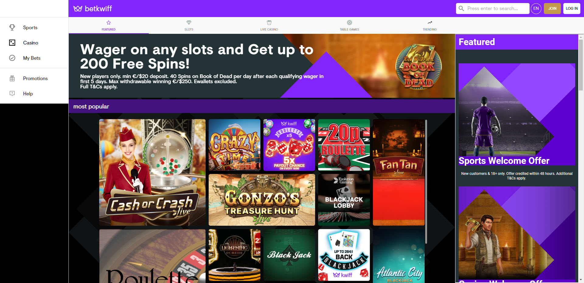Bet Kwiff Casino