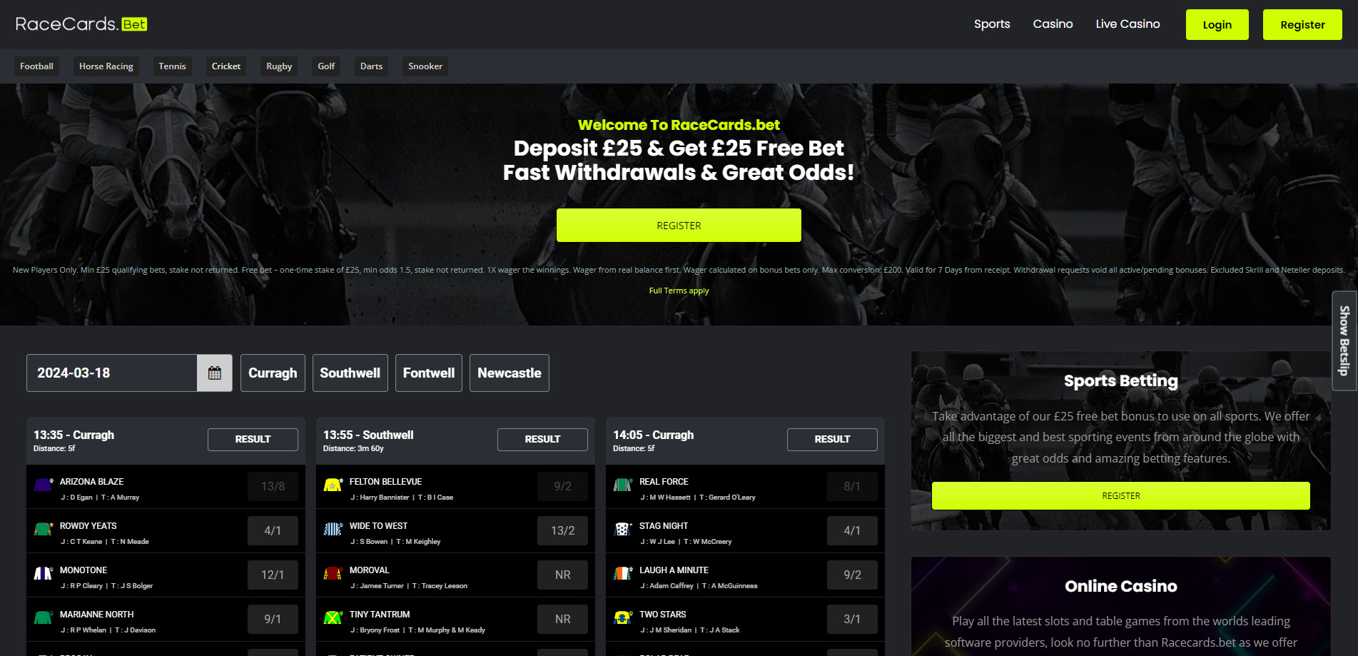 RaceCards Casino