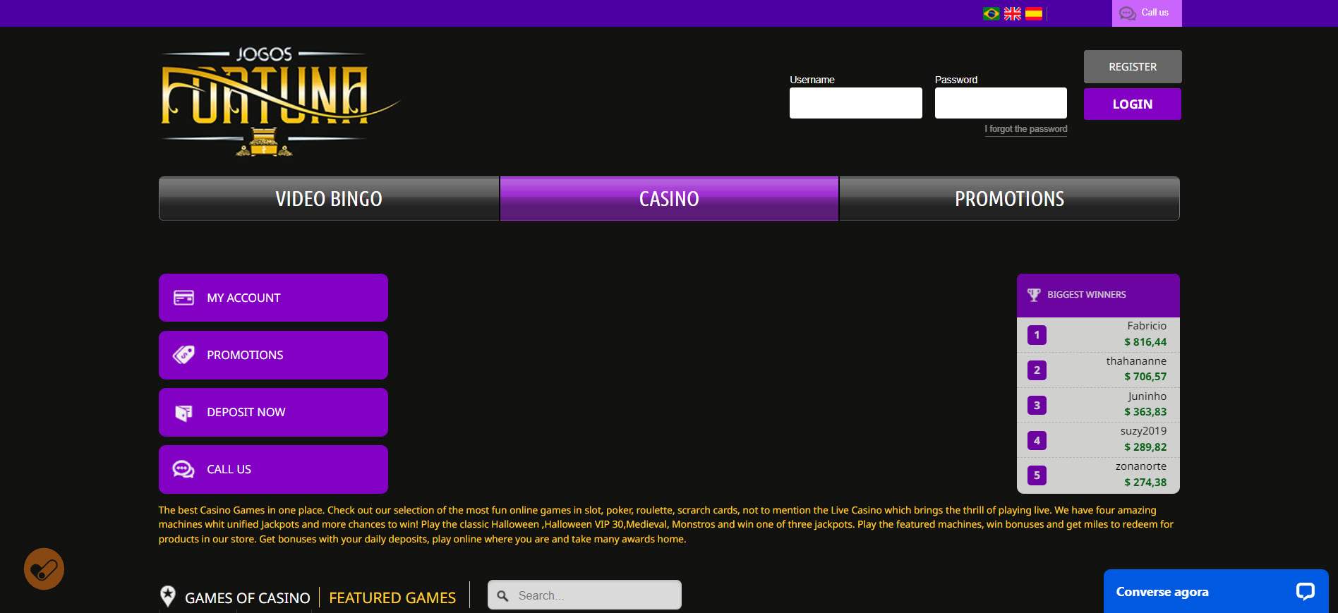 Jogos Fortuna Casino