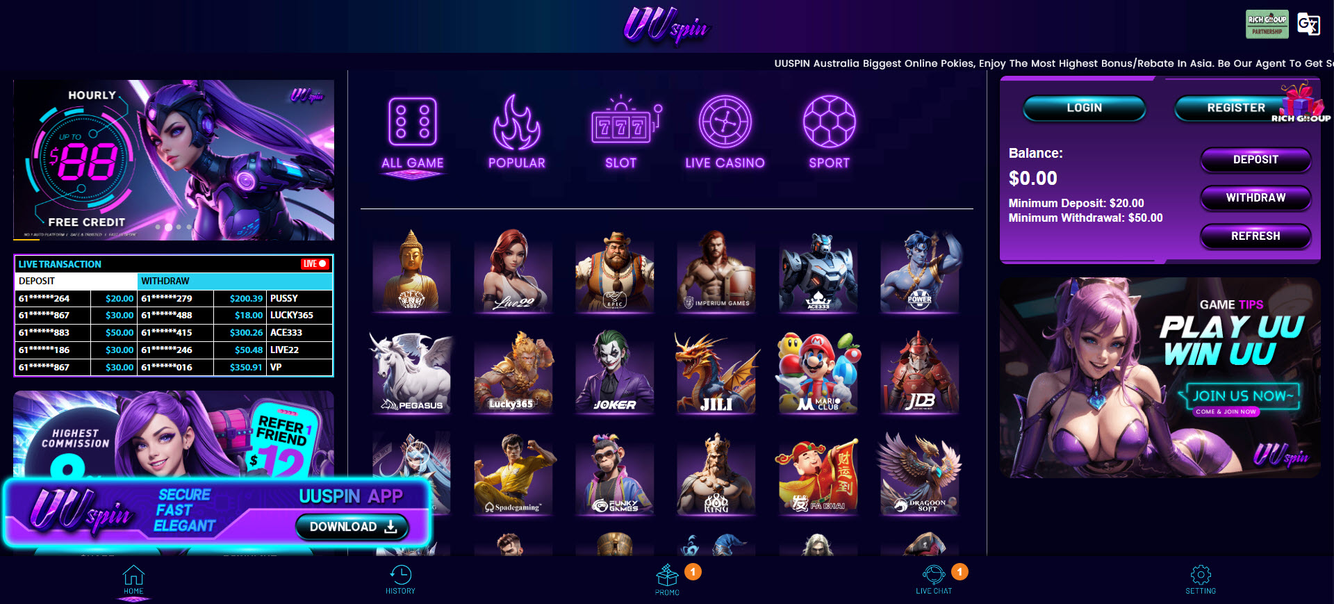 UUspin Casino