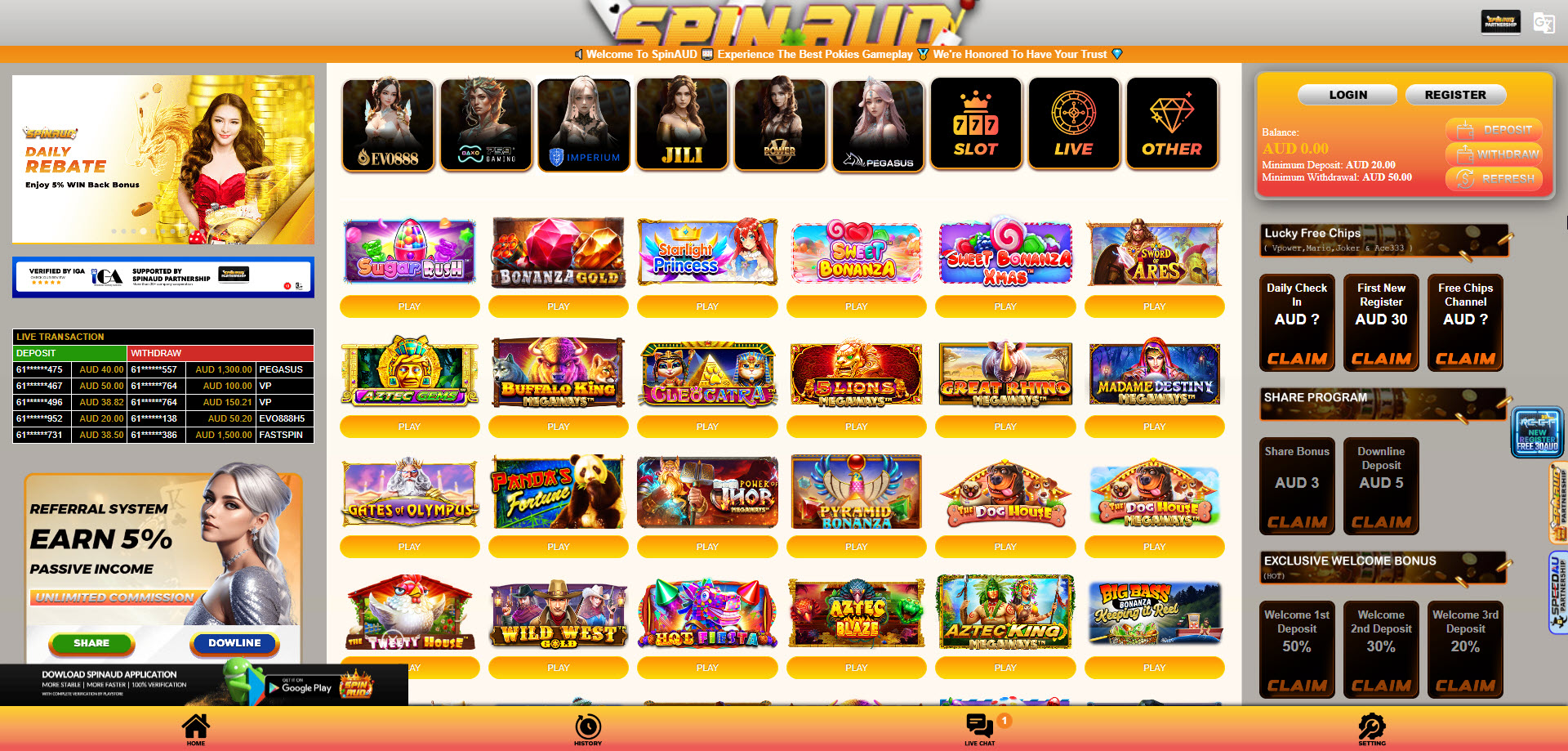 SpinAUD Casino