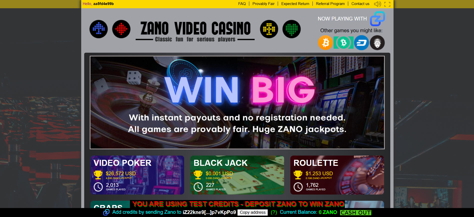 Zano Video Casino