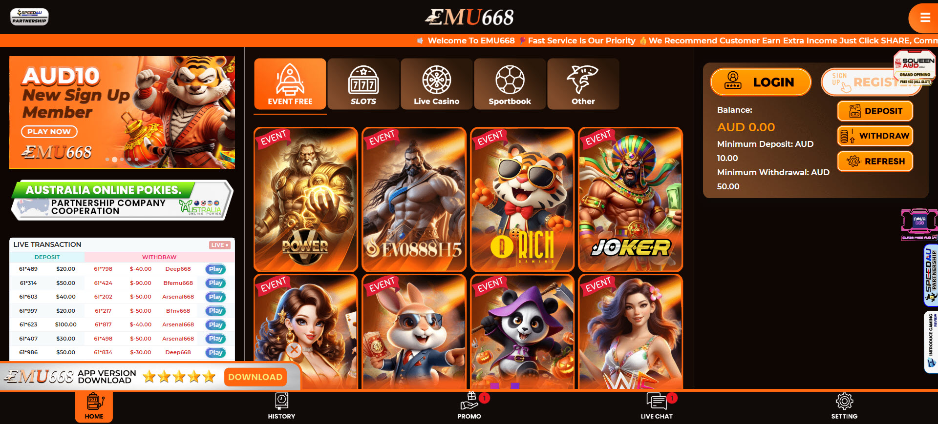 Emu668 Casino