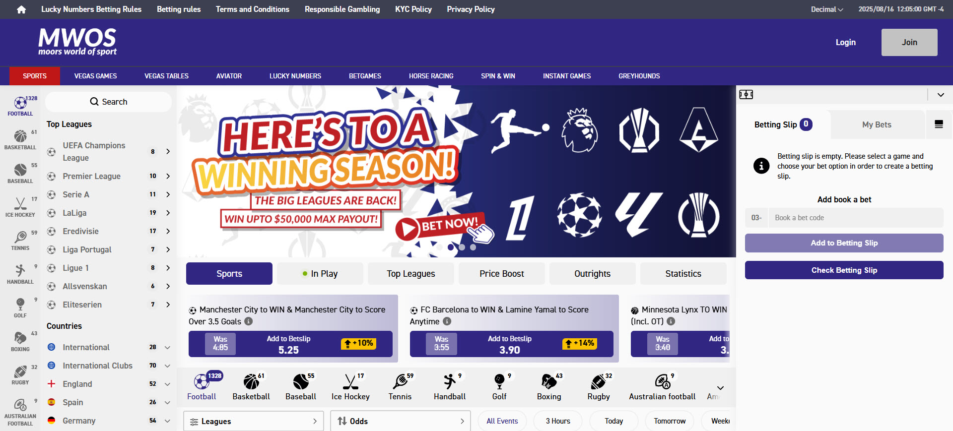 Moors World of Sport Casino