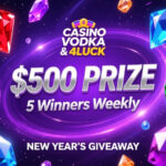 Новогодняя серия розыгрышей 160 000 рублей от Vodka Bet Casino для участников 4LUCK