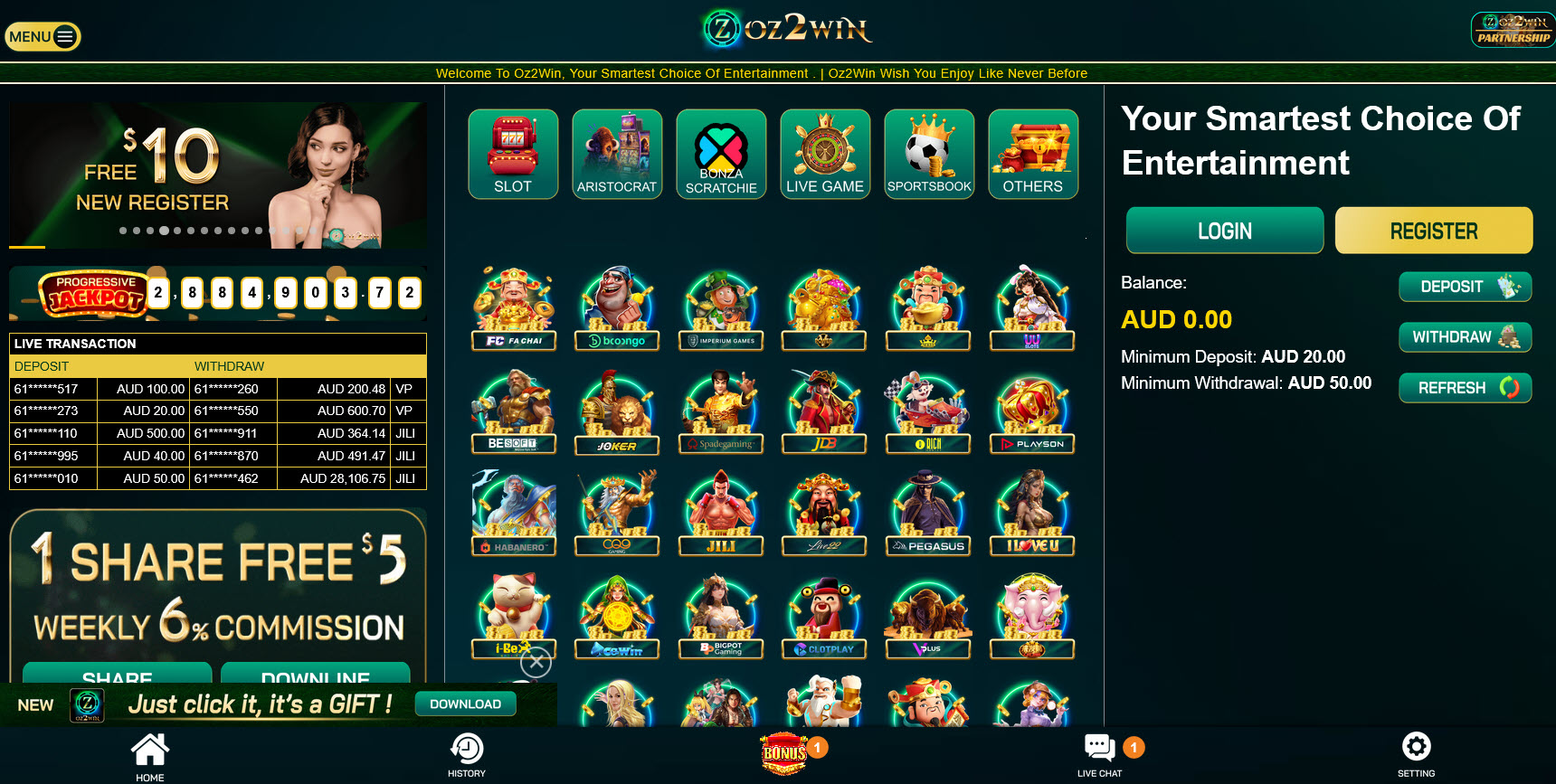Oz2win Casino