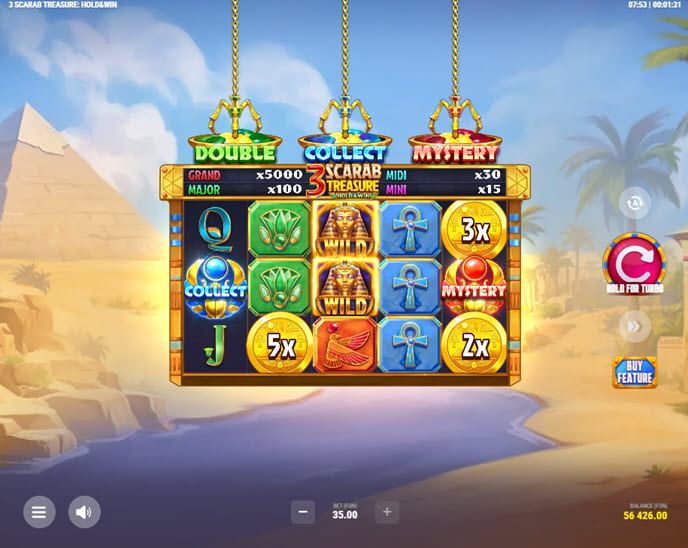 3 Scarab Treasure: Hold & Win