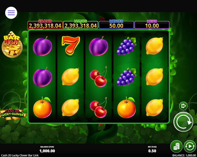 Cash 20 Lucky Clover Bar Link